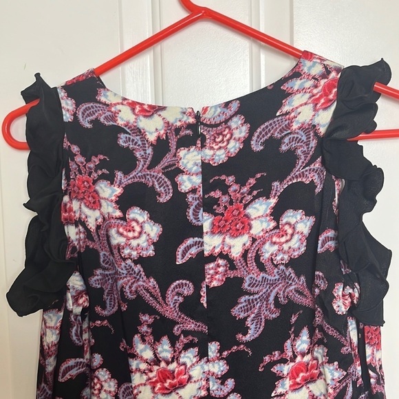 Club Monaco Floral Teodora Cold-Shoulder Dress Black Size 0 - Picture 12 of 16